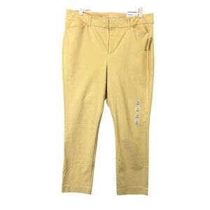 Old Navy Womens High-Rise Pixie Skinny Ankle Pants Size 14 Yellow Stretch Fabric
